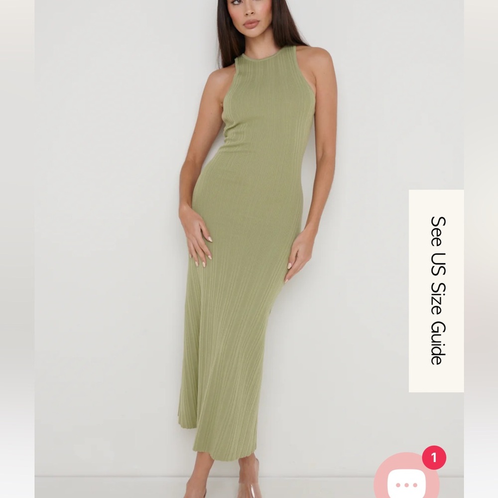 Pretty Lavish Bonnie Plisse Knit Midaxi Dress
